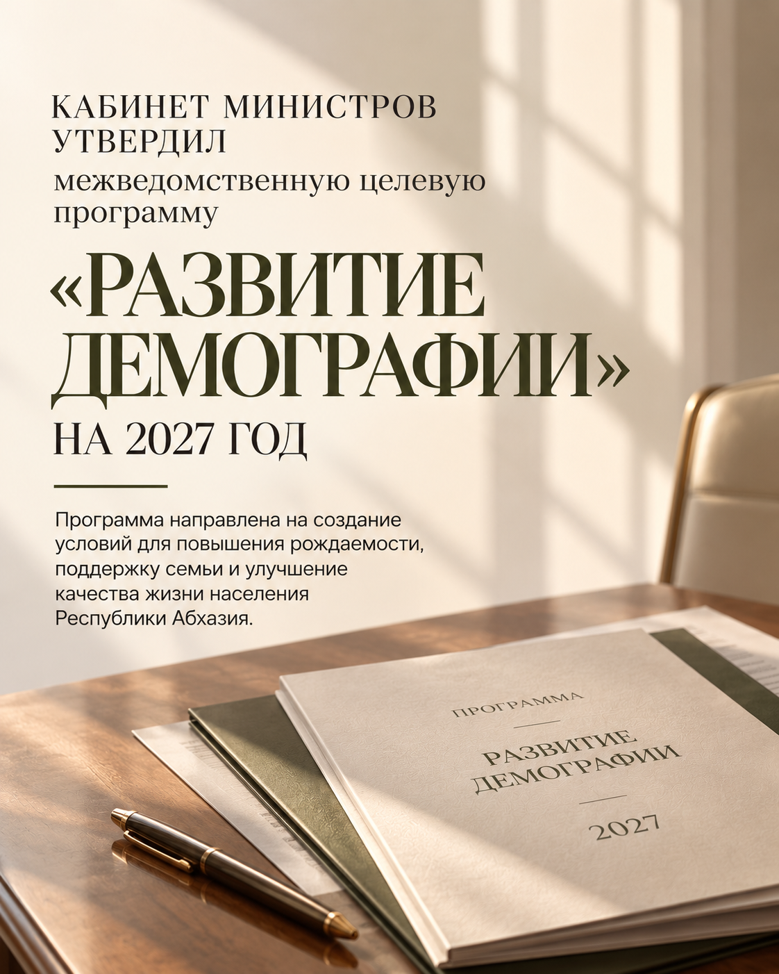 Кабинет Министров РА утвердил межведомственную целевую программу «Развитие демографии» на 2027 год